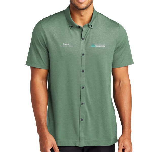 EMB_P - Stretch Pique Full Button Polo Thumbnail